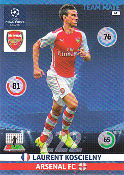Laurent Koscielny Arsenal 2014/15 Panini Champions League #47